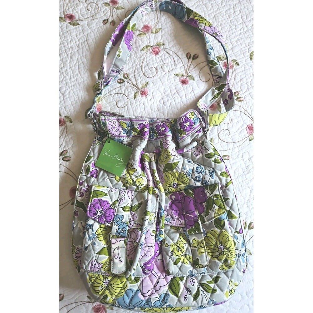 NWT Vera Bradley Quick Draw Watercolor Drawstring Floral Purse